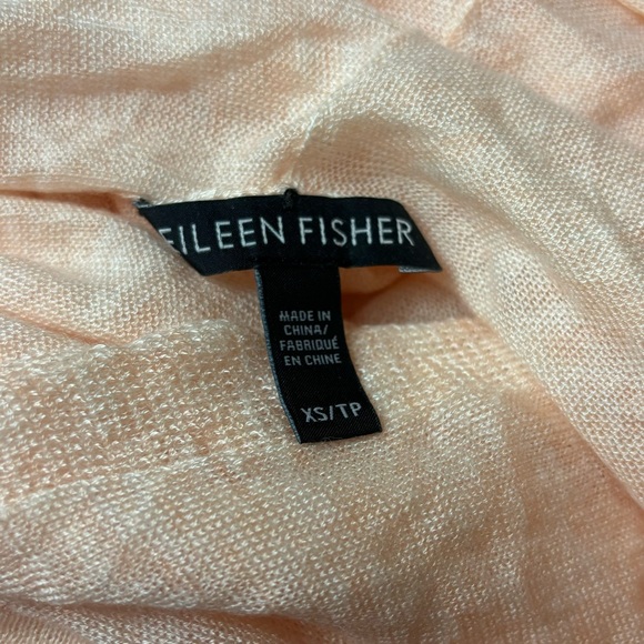 Eileen Fisher  Tencel Merino Long Cocoon Cardigan Medium Peach Lightweight XS - Picture 7 of 8